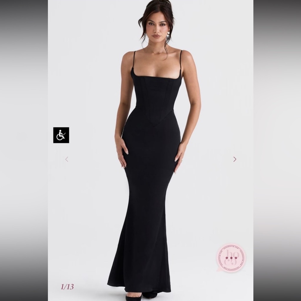 House of CB London Olivette Black Corset Maxi Dress